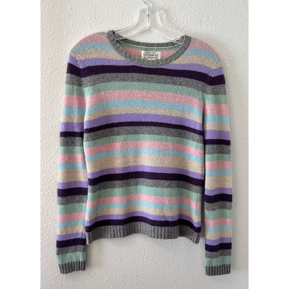 Sutton Studio Sweaters - Vintage 90s Sutton Studio Cashmere Sweater Women's Small Striped Pastels Classic